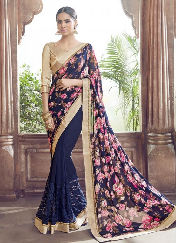 floral saree
