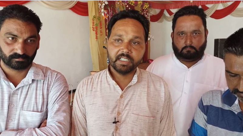 Villagers and farmers gathered in favor of Lovepreet's family