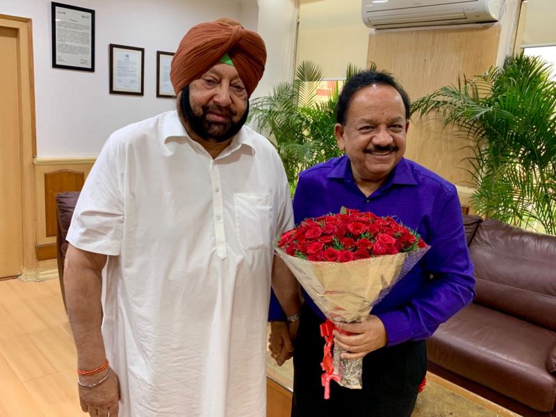 Captain Amarinder Singh meets Union Health Minister Dr Harsh Vardhan