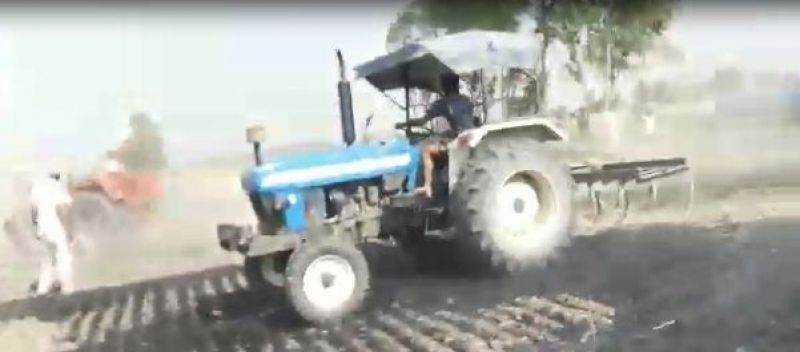 Wheat in farm burnt in  in Ferozepur