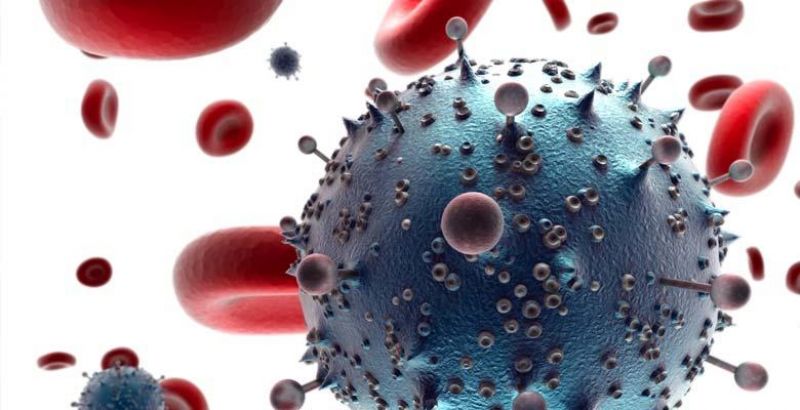 HIV virus in bloodstream