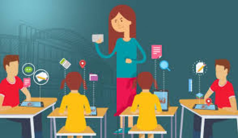 Teacher and students