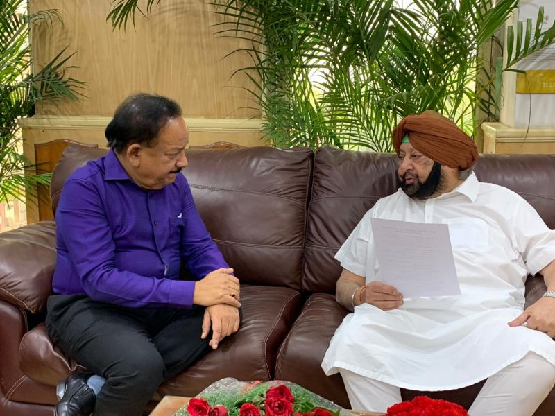 Captain Amarinder Singh meets Union Health Minister Dr Harsh Vardhan