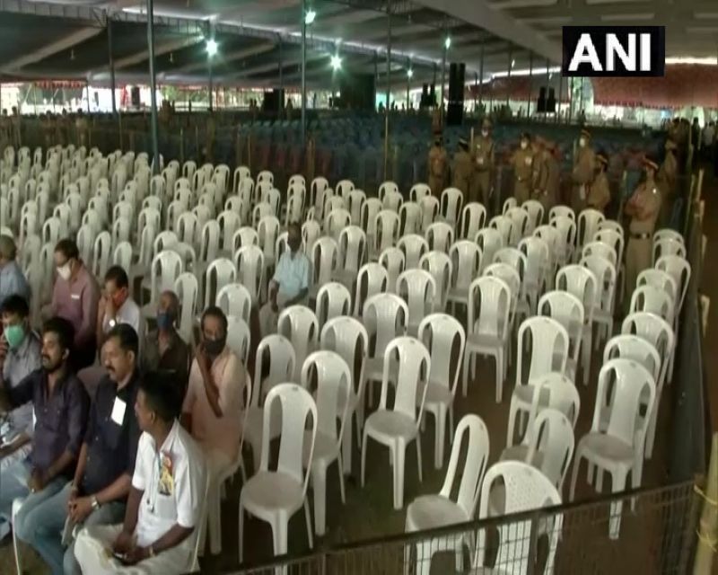 Kerala: Preparations underway in Palakkad, ahead of Prime Minister Narendra Modi's rally today. 