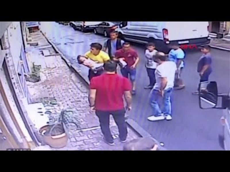 Baby who fell from second floor safely caught in Turkey