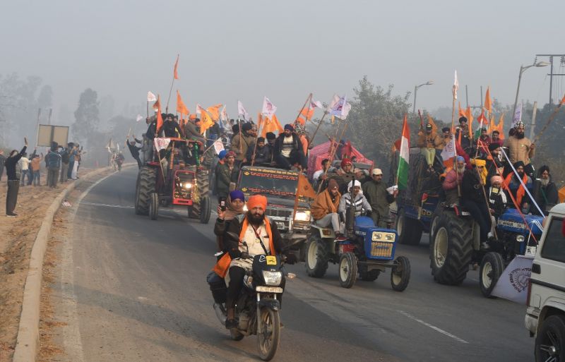 Nihang Sikhs at Farmers Tractor Parade 
