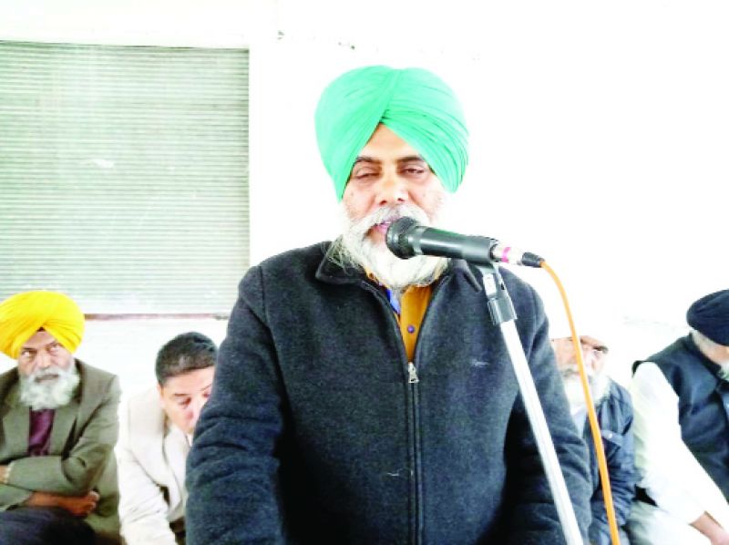 Leaders while addressing the meeting of Ucha Dar Babe Nanak Da