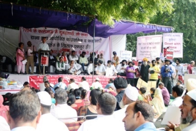 A rally in Delhi's Jantar Mantar to protest the '84 massacre