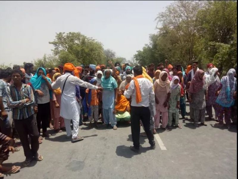 people jammed bathinda patiala higway