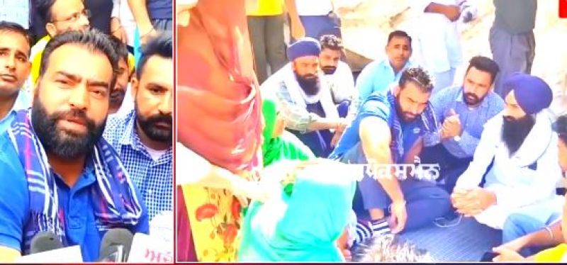 Lakhs of Sidhana and farmer leaders staged a dharna after seizing paddy trucks coming from outside the state