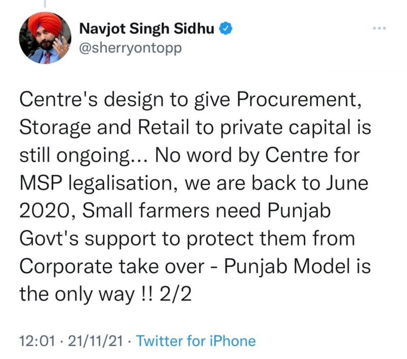 sidhu tweet