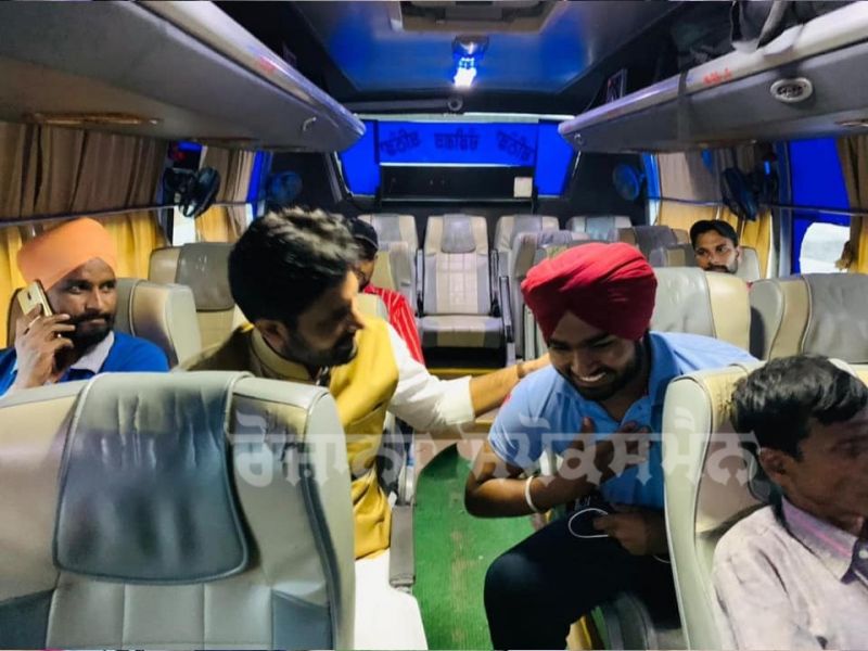 Transport Minister Raja Waring in PRTC bus