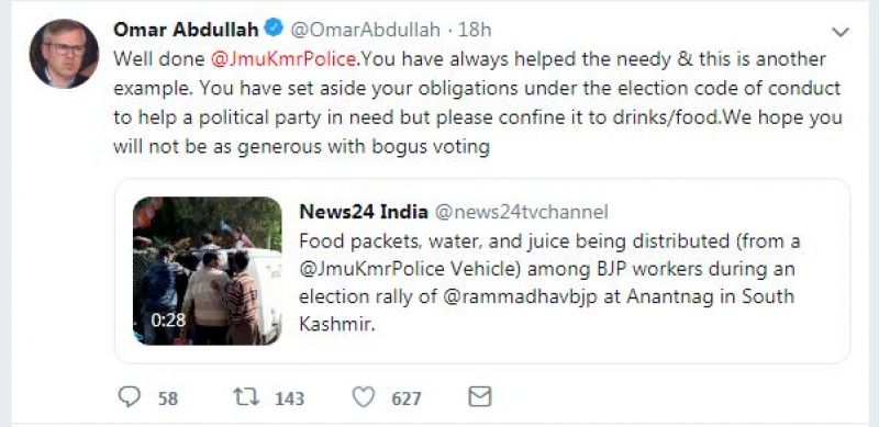Omar Abdullah Tweet