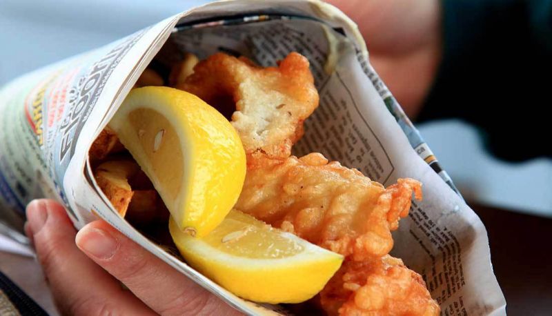 Food Wrapped In Newspapers