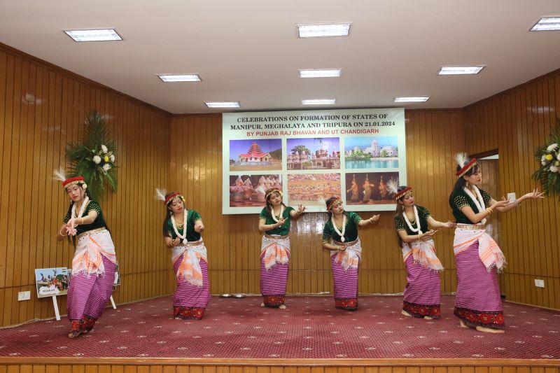 Colorful Celebration Marks Manipur, Meghalaya, Tripura Foundation Day at Punjab Raj Bhawan