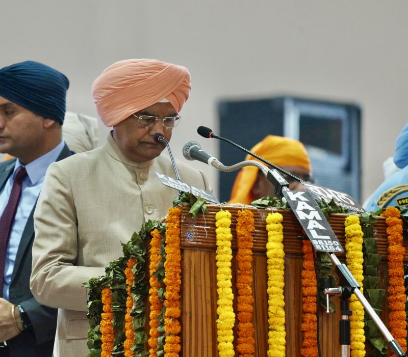  President Ram Nath Kovind addressing the Sangat on the occasion of 550th Prakash Purb