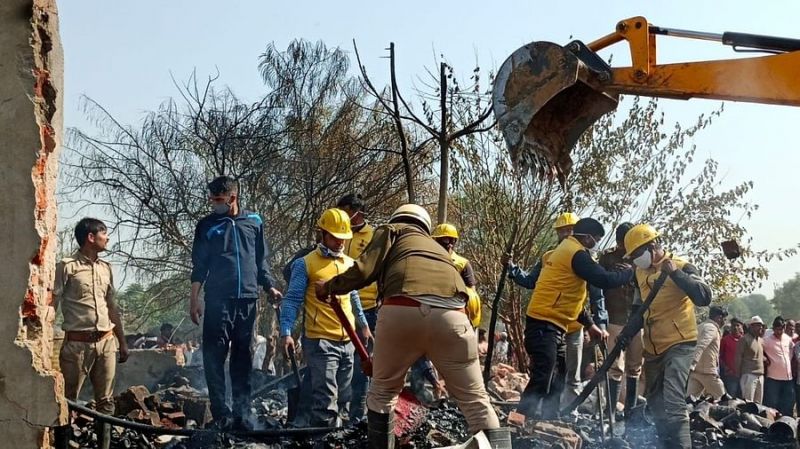 A fire at an oil factory in Rajasthan