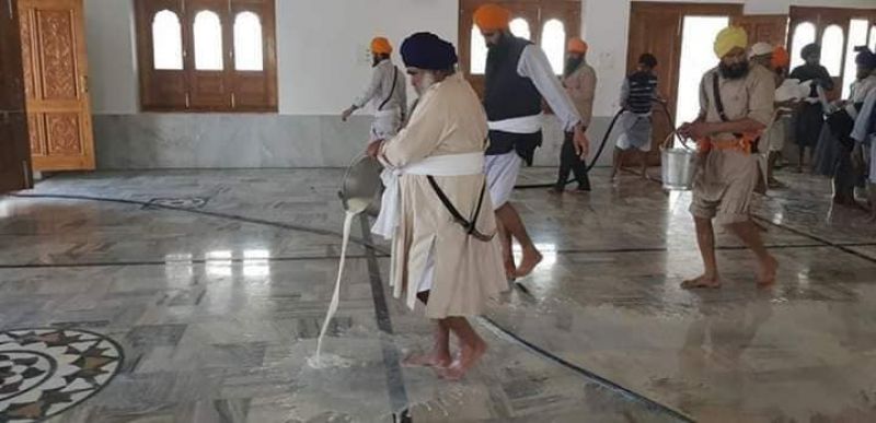 The Gurdwara washed away with milk
