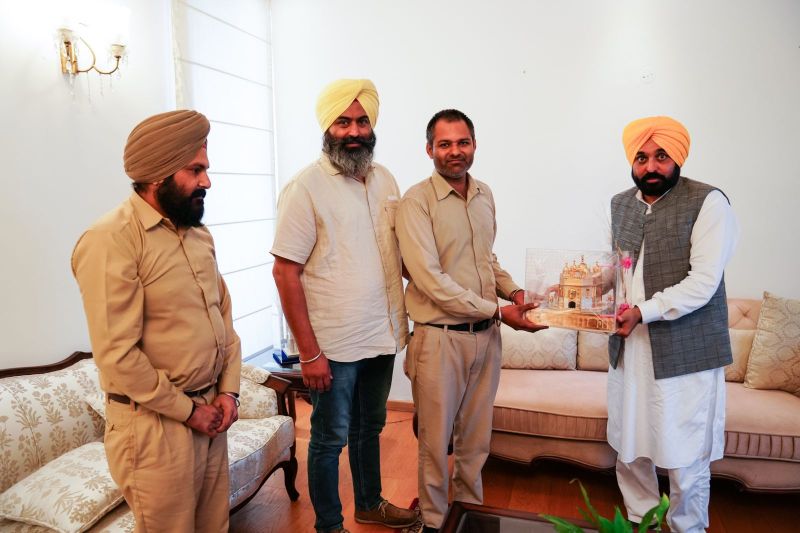 CM Bhagwant Mann Honours Conductor, Driver Of PRTC