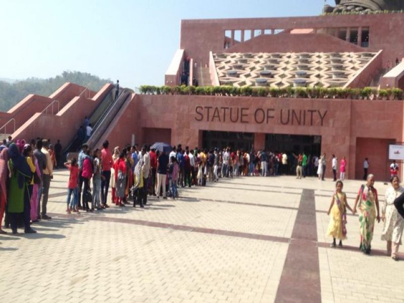 People visiting statue of Unity