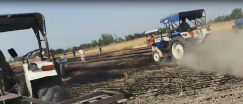 Wheat in farm burnt in  in Ferozepur