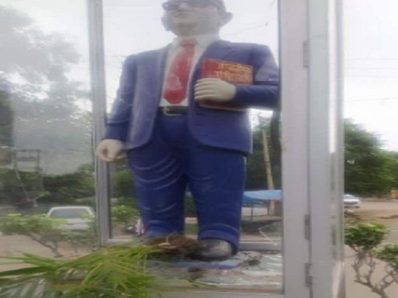 Police Arrests Person Who Tried To Damage Baba Sahib Ambedkar's Statue