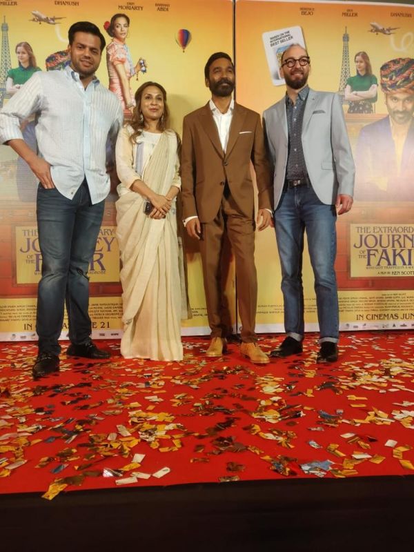 Gulzar Inder Chahal, Ashwariya with her husband Dhanush and Ken Scott