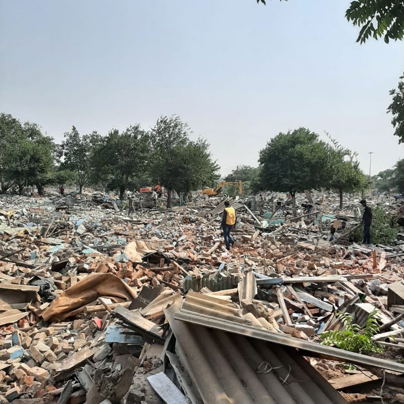 Demolition drive at Colony 4 Chandigarh 
