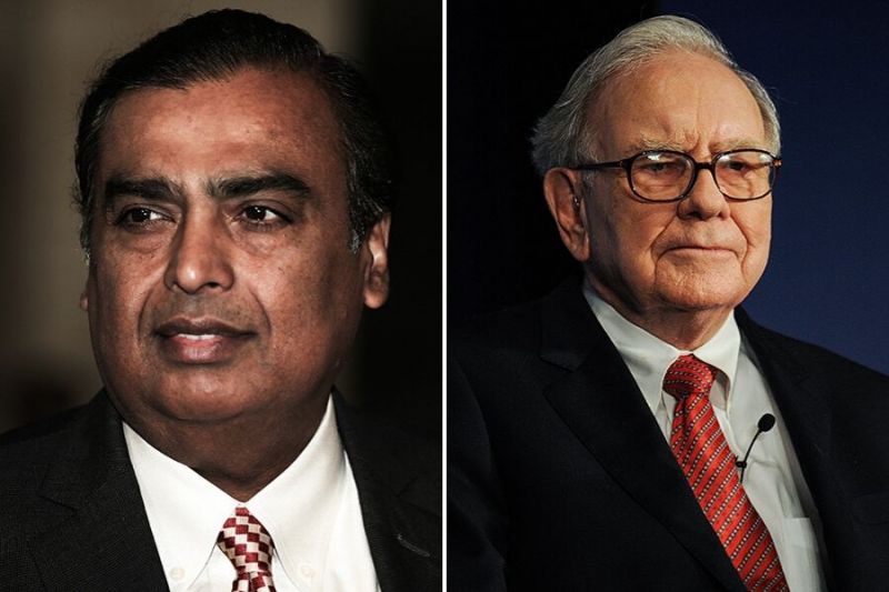 Mukesh Ambani and Warren Buffett 