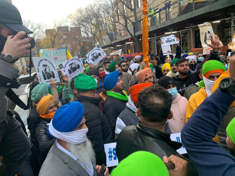 Protest against Farm Laws in front of Indian Consulate in New York