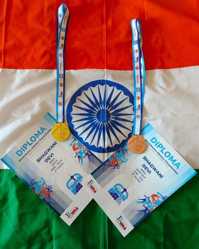 Bhagwani devi wins gold in 100m