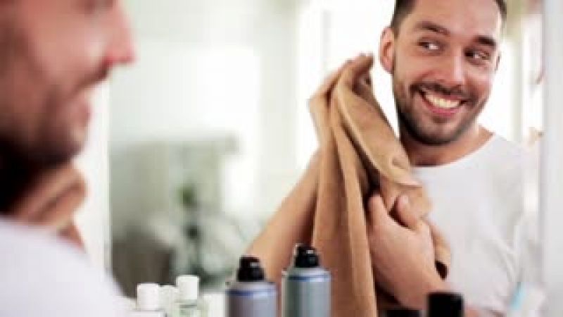  wipe face with towel