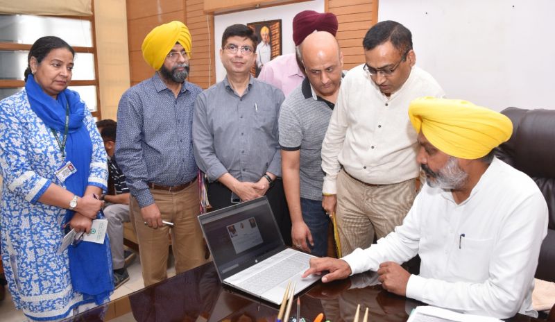Finance Minister Harpal Singh Cheema during Web. launch