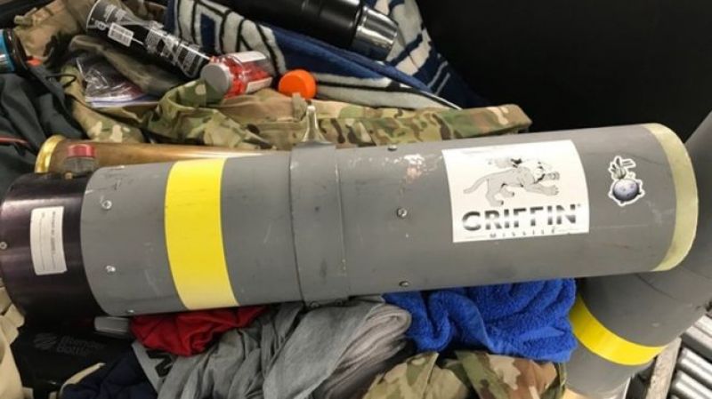 Missile launcher found in US man's luggage at airport