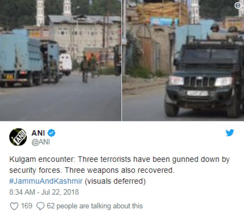 3 Terrorists Who Killed Policeman Shot Dead In Kulgam