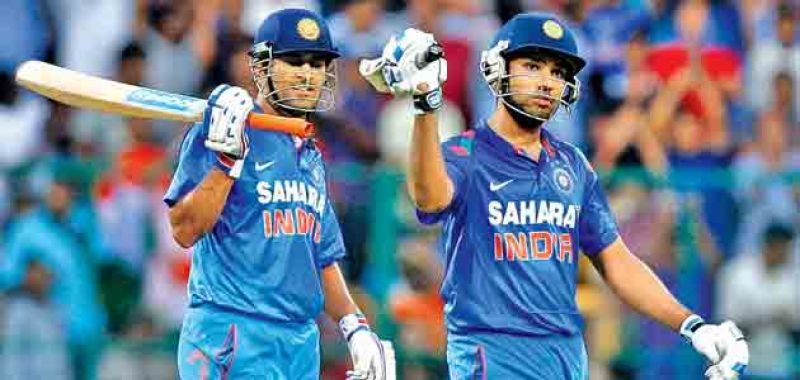 Ms Dhoni with Rohit Sharma