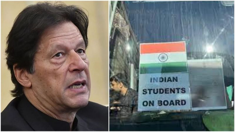 Stranded Pakistani students use Indian flag